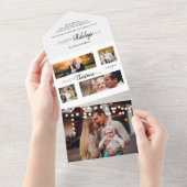 Festive Merry-kerstkalligrafie Multifoto All In One Uitnodiging (Afscheurbaar)