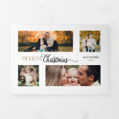 Festive Merry-kerstkalligrafie Multifoto Drieluik Wenskaart (Cover)