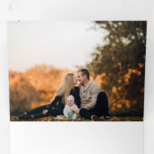 Festive Merry-kerstkalligrafie Multifoto Drieluik Wenskaart (Binnenzijde eerst)