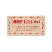 Festive Merry kerstkraft bekijk het adres van de t Etiket (Voorkant)