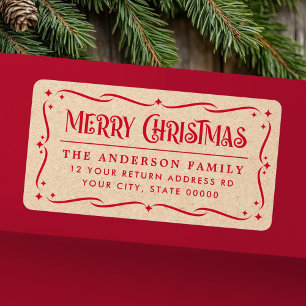 Festive Merry kerstkraft bekijk het adres van de t Etiket