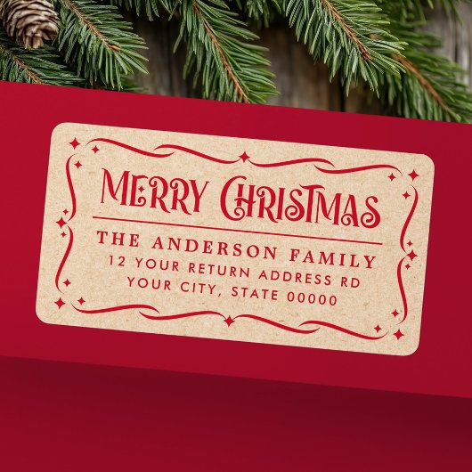 Festive Merry kerstkraft bekijk het adres van de t Etiket