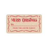 Festive Merry kerstkraft, kijk uit naar cadeau Etiket (Voorkant)