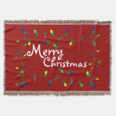 Festive Merry-kerstlampjes Throw Blanket Deken (Voorkant)