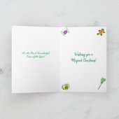 Festive Merry-kerstmeisje en Jongen Elves Kaart (Binnen)