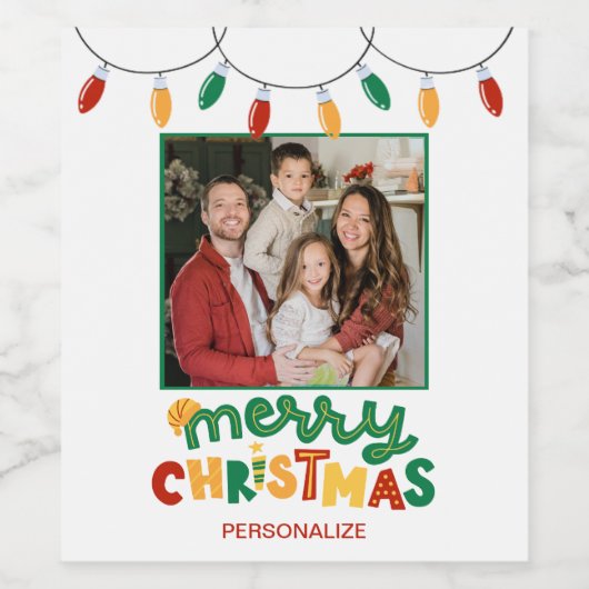 Festive Merry kerstmis - Etiket op maat (Enkel label)