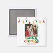 Festive Merry Kerstmis - Gepersonaliseerd Magnet (Voorkant / Achterkant)