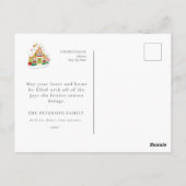 Festive Merry Kerstmis Gingerbrood Pink Briefkaart (Achterkant)