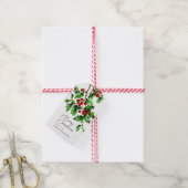 Festive  Merry Kerstmis Holly Berries Cadeaulabel (Met Touw)