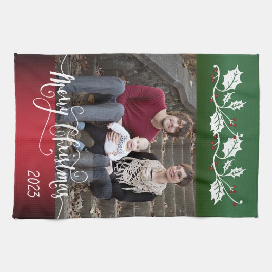 Festive Merry Kerstmis met foto van Y Theedoek (Horizontaal)