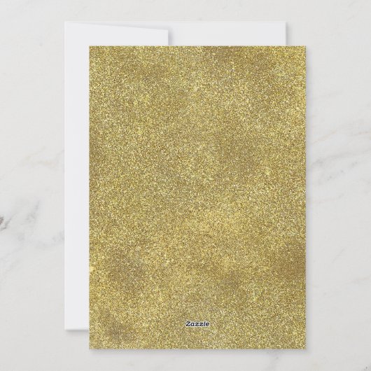 Festive Merry Kerstmis met grijs en goudglitter Feestdagenkaart (Achterkant)