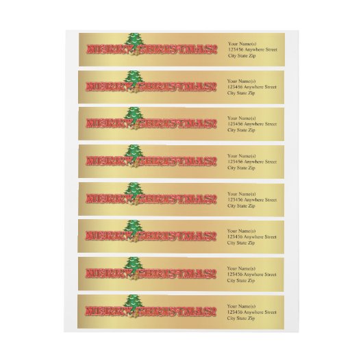 Festive Merry-kerstretouradres (Vel)