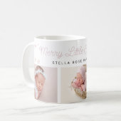 Festive Merry Little Christmas Pink Photos Koffiemok (Voorkant links)