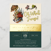 Festive Merry Mushroom kerstfeestdag feest Folie Uitnodiging (Voorkant)