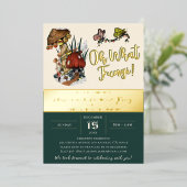 Festive Merry Mushroom kerstfeestdag feest Folie Uitnodiging (Staand Voorkant)