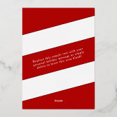 Festive Merry Script Red & Silver-foto met kerstmi Folie Feestdagenkaart (Achterkant)