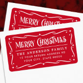 Festive Merry White, terugzendadres voor witte ker Etiket