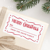 Festive Merry White tot cadeau Etiket