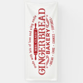 Festive mevrouw Claus Gingerbrood Bakery business Spandoek (Verticaal)