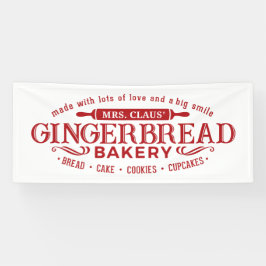 Festive mevrouw Claus Gingerbrood Bakery business Spandoek