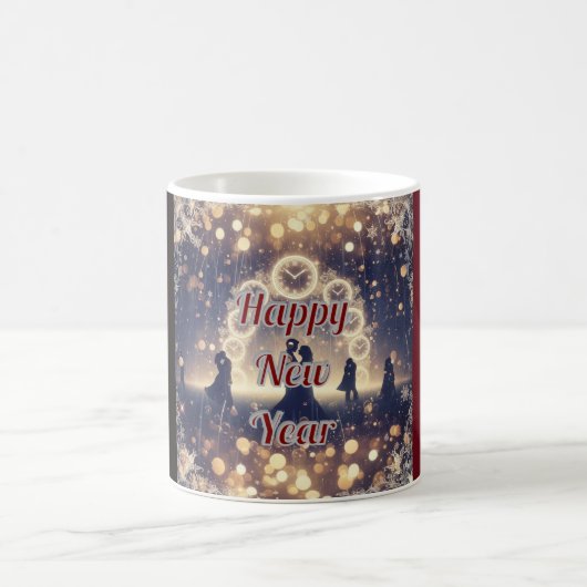 Festive Midnight Clock Happy New Year Mug Koffiemok (Center)