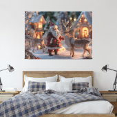 Festive Miniature Diorama, Christmas village scene Canvas Afdruk (Insitu (Slaapkamer))