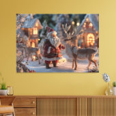 Festive Miniature Diorama, Christmas village scene Canvas Afdruk (Insitu (Woonkamer))