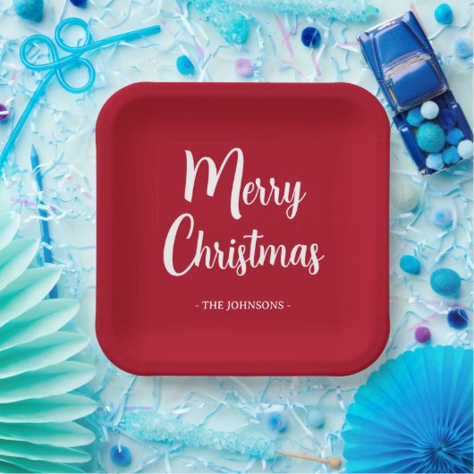 Festive-minimalistisch kerstscript papieren bordje (Feest)