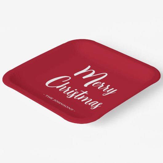 Festive-minimalistisch kerstscript papieren bordje (Gebogen)