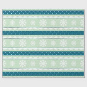 Festive Mint Polka Dots White Snowflakes Pattern Cadeaupapier (Vlak)