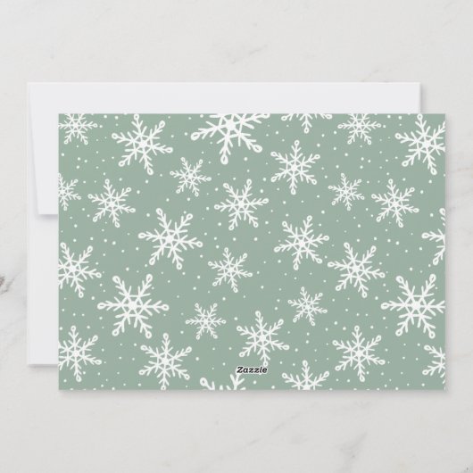 Festive Mint Script 5 Photo Collage Feestdagenkaart (Achterkant)