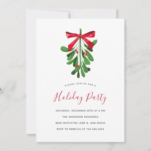 Festive Mistletoe-kerstfeest Kaart (Voorkant)