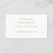 Festive Mixed Drinks Bartender Business Card Visitekaartje