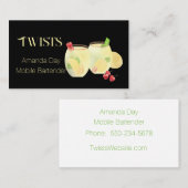 Festive Mixed Drinks Bartender Business Card Visitekaartje