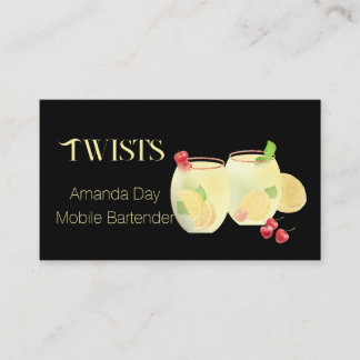Festive Mixed Drinks Bartender Business Card Visitekaartje