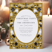 Festive Modern Black Gold Holiday Kerstfeest Kaart