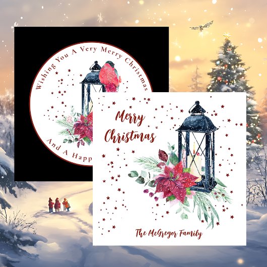 Festive Modern Christmas Card Kaart