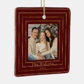 Festive Modern Gold Holiday Keepomwille Ceramic Ba Keramisch Ornament (Rechts)