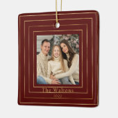 Festive Modern Gold Holiday Keepomwille Ceramic Ba Keramisch Ornament (Links)