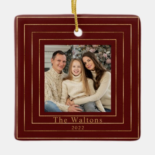 Festive Modern Gold Holiday Keepomwille Ceramic Ba Keramisch Ornament (Voorkant)