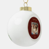 Festive Modern Gold Holiday Keepslag Keramische Bal Ornament (Links)