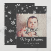 Festive Modern Merry kerstfoto Kaart (Voorkant / Achterkant)
