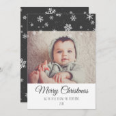 Festive Modern Merry kerstfoto Kaart (Voorkant / Achterkant)