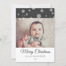 Festive Modern Merry kerstfoto Kaart