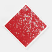 Festive Modern Red Kerstmis Snowflakes Patroon Servet (Hoek)