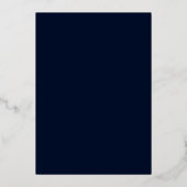 Festive Modern Silver Navy Blue Kerstparty Folie Uitnodiging (Achterkant)
