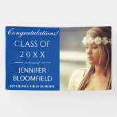 Festive Modern Trendy Photo 2025 Afstuderen Spandoek (Horizontaal)