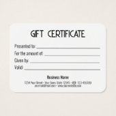 Festive Moderne Gold Bow Black Cadebox Cadeaukaart Visitekaartje (Achterkant)