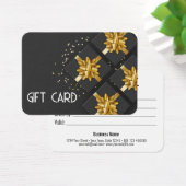 Festive Moderne Gold Bow Black Cadebox Cadeaukaart Visitekaartje (Bureau)
