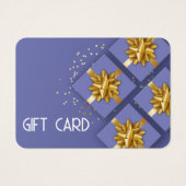 Festive Moderne Gold Bow Blue Cadebox Cadeaukaart Visitekaartje (Voorkant)